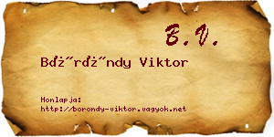 Böröndy Viktor névjegykártya