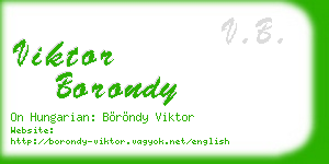 viktor borondy business card
