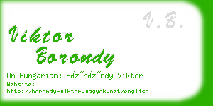 viktor borondy business card